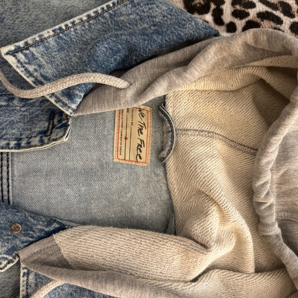 Free People Denim Jacket with Hood - Picture 2 of 4